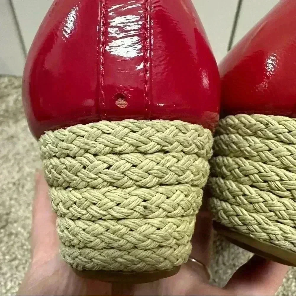 Cole Haan Red Espadrille Wedge Flats